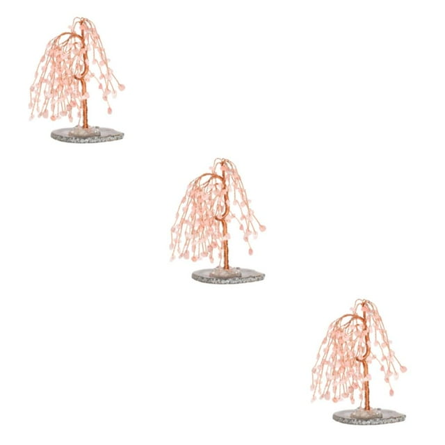 Baohd 1/2/3/5 Eco-friendly Round Edge Tree Desktop Decor - Good Wishes For Happiness Pink 3PCS