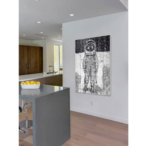 "A New World" Painting Print on White Wood