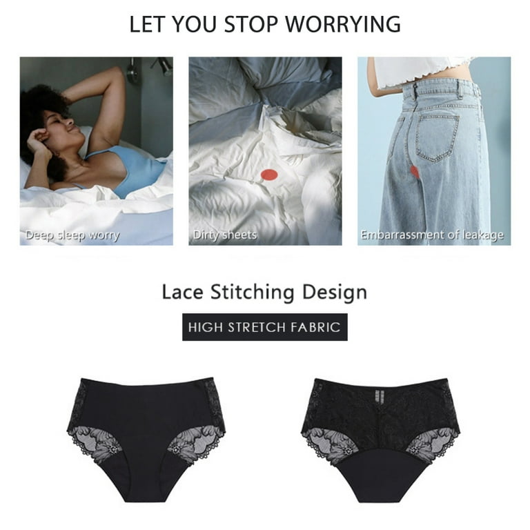 Spdoo Period Underwear for Women, Leakproof Period Panties, Lace Menstrual  Underwear Breathable & Soft 