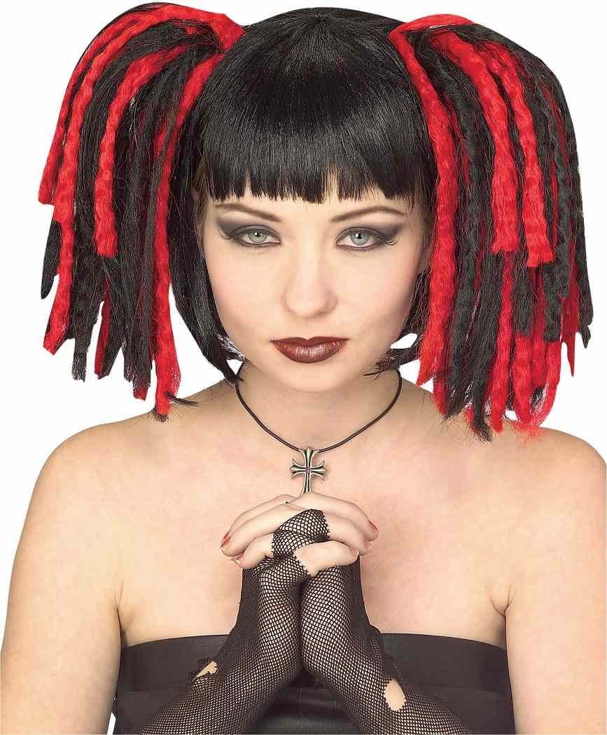 Goth Dreads Wig Punk Emo Anime Rave Vampire Halloween Costume Accessory
