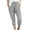 Gray, variant on Frostluinai Capri Pants for Women Drawstring Stratch Waisted Casual Capris Solid Color Loose Fit Cropped Pants Lightweight Going Out Leggings with Pockets