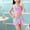 PK2, variant on Girls Swimwear Two Piece Rainbow Bikini for Young Girls 3 to 14 for Swimming Pool Activities and Beach Outings
