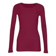 thumbnail image 5 of Women Long Sleeve Shirts Rib Knit Slim Fit Tops Basic Tee Fall Outfits Casual T-Shirt Underscrubs Layer Clothes, 5 of 8