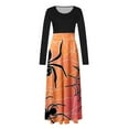 thumbnail image 4 of Enjoytime Maxi Dresses for Women 2025 Vintage Printed Long Sleeve Round Neck Party Dress Patchwork Casual Gothic Renaissance Costume Women Orange XXL, 4 of 4