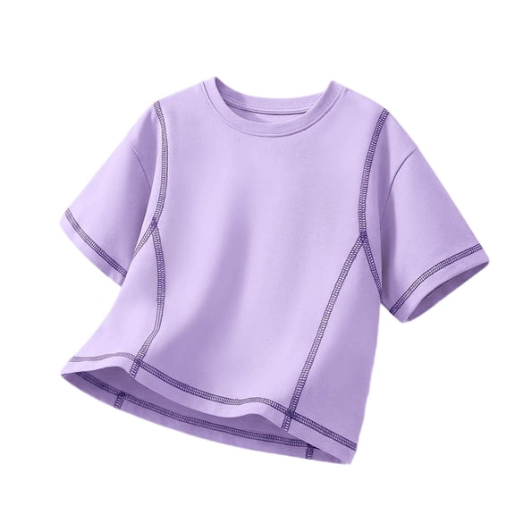 Posijego Girls Cotton Tops Athletic Running Yoga T-Shirts Short Sleeve Summer Active Shirts for Teen Girls Size 5-15 Years