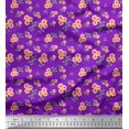 thumbnail image 1 of Soimoi Rayon Fabric Leaves & Flower Floral Printed Fabric 1 Yard 56 Inch Wide, 1 of 1