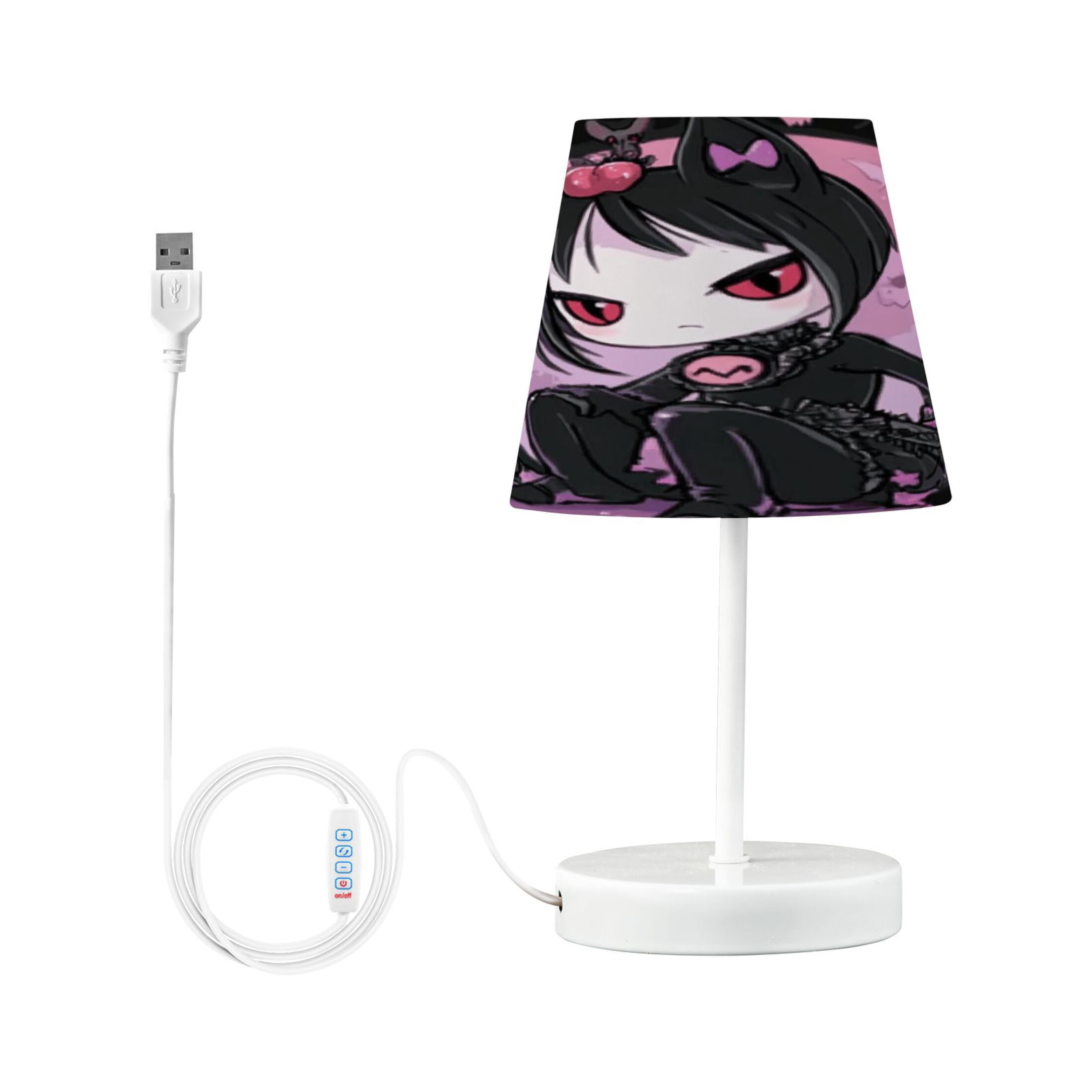 LED Desk Lamp Cute Vampire with Cat Ears Table Nightstand Lamps with 3 Color Temperatures for Home Bedroom Living Room Decor 8x12