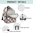 thumbnail image 4 of Rooster and Silhouette Grey Pattern Cute School Backpack Bag for School with Padded Back and Adjustable Shoulder Straps 15.25"x11.5"x5.25", 4 of 5