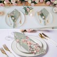 thumbnail image 3 of Easter Bunny Cloth Napkins, Cute Rabbit Rose Floral Country Leaves Plants Green Washable and Reusable Dinner Napkins Set of 2, Table Napkin for Kitchen Party Birthday Wedding Hotel 20"x20", 3 of 9