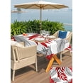 thumbnail image 5 of Outdoor Tablecloth with Umbrella Hole for Patio/Picnic/Party/Camping, Red Leaves Waterproof Table Cloth Rectangle Table Cover Washable, Willow Leaf Abstract Plants Rustic Branch (60"x 120"), 5 of 8