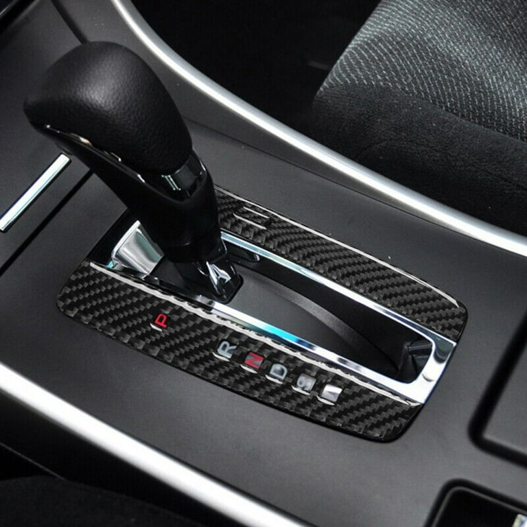 2Pcs Carbon Fiber Interior Gear Shift Cover Trim For 2013 2017 Honda Accord
