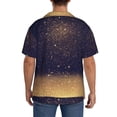 thumbnail image 3 of Kdxio Men'S Hawaiian Shirt For Men Short Sleeve Shirt Gold Black Glitter Summer Casual Holiday Beach Button Down T-Shirts, 3 of 5
