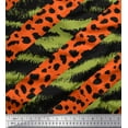 thumbnail image 1 of Soimoi Green Viscose Chiffon Fabric Leopard & Wild Animal Skin Decor Fabric Printed BTY 42 Inch Wide, 1 of 3