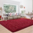 thumbnail image 1 of Alfombra Benron Fluffy, 152 x 244 cm, color rojo vino, lavable, 1 of 7