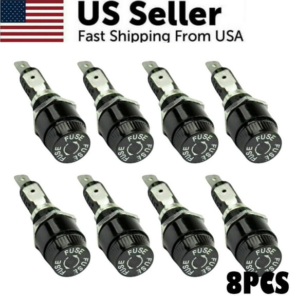 8pcs SCI R3-14C Panel Mount Chassis Fuse Holder For 6x30mm Glass Fuses 10A