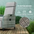 thumbnail image 4 of Outsunny Outdoor Recliner Chair with Cushions, PE Wicker Reclining Patio Lounge Chair with Adjustable Footrest, Armrests, Side Tray Table, Gray, 4 of 9