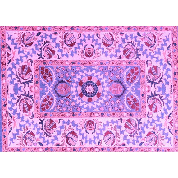 Ahgly Company Indoor Rectangle Abstract Purple Modern Area Rugs, 8' x 12'
