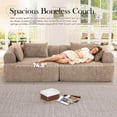thumbnail image 4 of Muumblus Boneless Modular Sectional Sofa, 96" Oversized Deep Seat Loveseat Sofa, Cozy Cloud Living Room Couch, Brown Teddy, 4 of 9