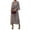 Gray, variant on Women's Flowy Tie Front Midi Dress with Flutter Sleeves for Everyday Wear Plus Size 100% Polyester Silky Feel
