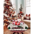 thumbnail image 4 of Round Tablecloth with Elastic Merry Christmas Red and Black Buffalo Plaid Truck with Tree Waterproof Table Cover Wipeable Fitted Table Cloths for 45"-54" Round Tables Dining Kitchen, 4 of 6