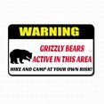 thumbnail image 1 of Tin Signs Grizzly Bear Active in Area Camp at Own Risk Safety Sign Street Decor 12x16 Inch, 1 of 5