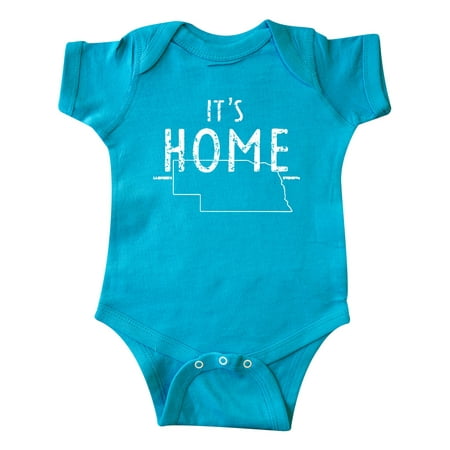 

Inktastic It s Home- State of Nebraska Outline Distressed Text Gift Baby Boy or Baby Girl Bodysuit