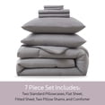 thumbnail image 4 of Ravure King Comforter Set, Modern Solid King Size Comforter Set, 7-Pc All Season Bedding Comforter Set, Grey, 4 of 8