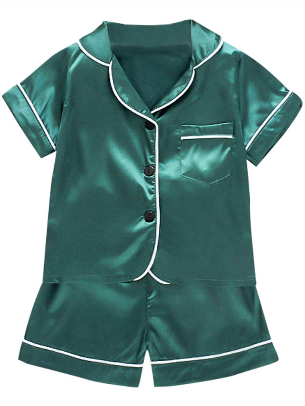 Toddler Baby Boy Girl Silk Pajamas Pyjamas Satin Set Child Sleepwear