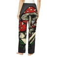 thumbnail image 3 of Uemuo Red Mushrooms Pattern Women's Wide Leg Palazzo Lounge Pants with Pockets Light Weight Loose Comfy Casual Pajama Pants-, 3 of 9