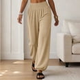 thumbnail image 4 of Aezemi Women High Waisted Sports Pants Loose Fit Elastic Waist Flowy Jogger Pants with Pockets Palazzo Womens Workout Fashion Casual Outdoor Trousers XL, 4 of 8