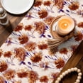 thumbnail image 3 of Orange Floral Table Runner 70 Inches, Vintage Cornflower Leaves Rustic Plants Bed Runner Dresser Scarves Tabletop for Indoor Outdoor Parties/Ceremony/Banquet, 13" x 70", 3 of 9