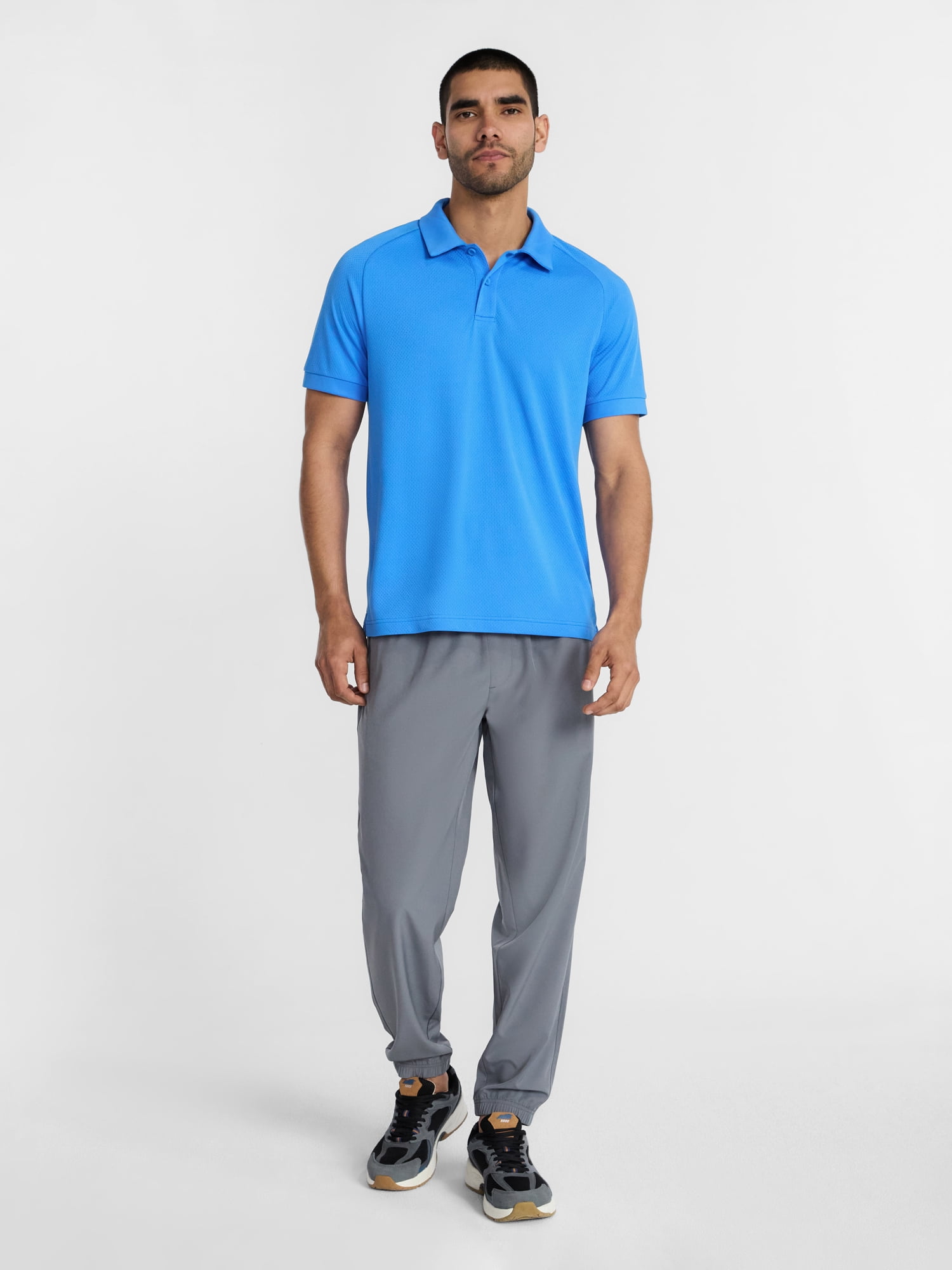 Athletic Works Men's and Big and Tall Men's Active Mesh Polo Shirt, Size XS-5XL