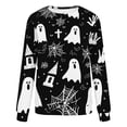thumbnail image 3 of HomeDM Halloween Women's Long Sleeve Sweatshirt Crew Neck Graphic Pullover Tops Holiday Outfits, 3 of 6