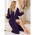 thumbnail image 3 of Robes for Women, PUTUO Hooded Womens Robes, Plush Soft Fluffy Long Robe, Comfy Spa Nightgown Housecoat with Side Pocket, Winter Warm Sleepwear Gift for Women, 3 of 9