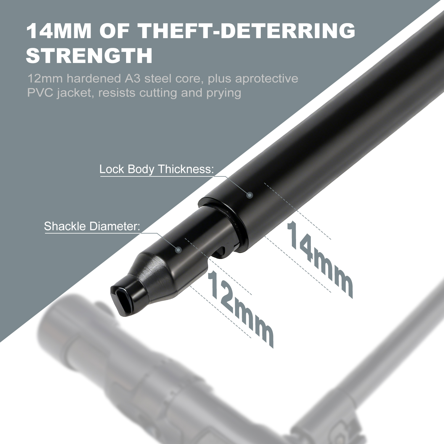 Apecyc 12mm U-Lock with 4ft Security Cable and Bracket photo 6