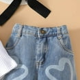 thumbnail image 5 of Taybagh Baby Girl Outfits Graphic Toddler Girl Clothes with Tank Tops Love Hearts Printed Jeans Kids Denim Outfits, 5 of 9