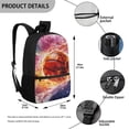 thumbnail image 4 of Uorisanigo Flaming Basketball 17 inch Kids Children School Backpack 6-12 Year with Adjustable Padded Straps Universal Kids Backpack Fit Preschool Elementary Kindergarten Bookbag, 4 of 6
