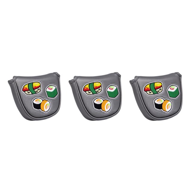 ZheElen Golf Maillet Putter Tête Couverture Club de Golf Couvre-Chef Carré pour les Femmes Hommes Gris Putter Couverture 3Set