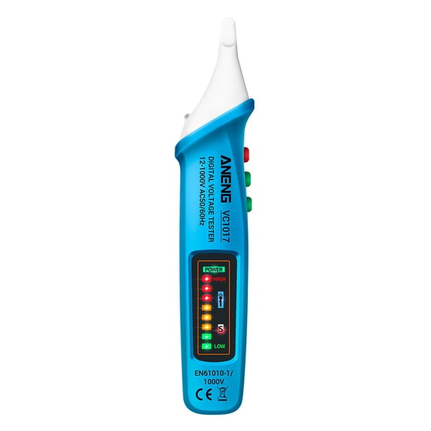 Probador Eléctrico LED Sin Contacto Kuymtek VC1017 Detector Voltaje CA Digital Azul