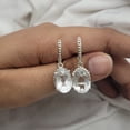 thumbnail image 2 of Sparkle Crystal Stud Earring-925 Sterling Silver-Unique Crystal Studs- Everyday Studs-Oval Birthstone Studs Gift For Her, 2 of 12