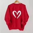 thumbnail image 6 of Pxxlle Valentine's Sweatshirts Women Love Heart Graphic Sweatshirt Long Sleeve Pullover Tops Crew Neck Holiday Shirts Red L, 6 of 7