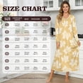 thumbnail image 7 of SEANATIVE Women's Long Sleeve Nightgown V Neck Pajama Dress Soft Button Front Nightshirt Long Length Sleepwear Sleepshirt for Lounge Bedroom Wear, 4XL, Leaf Pattern, 7 of 7