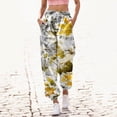 thumbnail image 3 of Gibobby Pantalones deportivos con forro polar para mujer Pantalones de chándal con estampado inferior para mujer, cintura alta, deportivos, pantalones para correr(Amarillo,M), 3 of 4