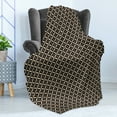 thumbnail image 4 of Boho Soft Flannel Fleece Throw Blanket, Antique Geometric Folk Pattern in Earth Tones Traditional Retro Artwork, Cozy Plush for Indoor and Outdoor Use, 50" x 70", Dark Brown and Beige, by Ambesonne, 4 of 5