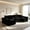 Black, variant on AUU 130" U-Shape Modular Cloud Couch, No Assembly Compression Sectional Sofa with Memory Foam for Living Room