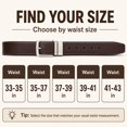 thumbnail image 2 of Men's Reversible Genuine Leather Belt, 1.38" Wide 2-in-1 Dress Belt with 360° Rotating Pin Buckle, Adjustable Business Casual Belt, Blue Brown Coffee, Sizes 33"-43" - TRISJEM, 2 of 7