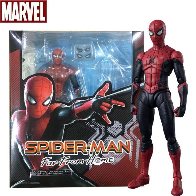 Marvel Mafex 044 Avengers Spiderman figura de acción estatua puede cambiar Tom Holland cara Spider Man modelo muñeca juguetes colección regalo