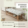thumbnail image 5 of Dayalane Upholstered Storage Bench with Shoe Rack,Linen Fabric Entryway Bench for Living Room, Bedroom and Hallway, Multi Functional Ottoman with Solid Wood Shelf, Beige-Pattern, 5 of 10