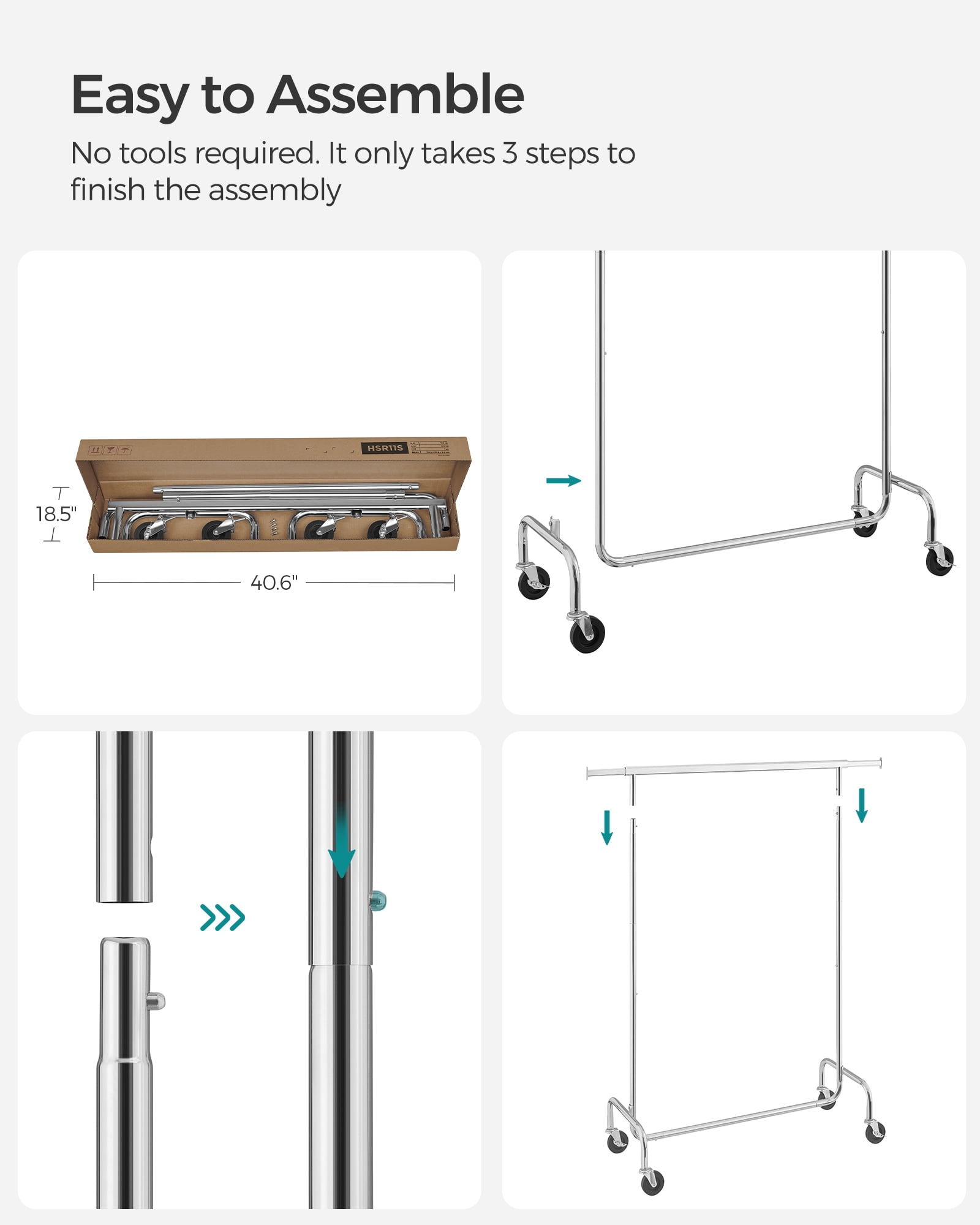 Heavy Duty Rolling Garment Rack With Shelves - Adjustable Clothing Rack, 420 Lbs Capacity, Lockable Wheels, White