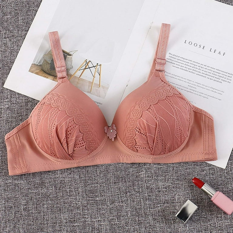 Tarmeek Plus Size Bras,Bras for Women no Underwire Woman's Solid Color  Comfortable Hollow Out Perspective Bra Underwear No Rims Wire-Free Bra